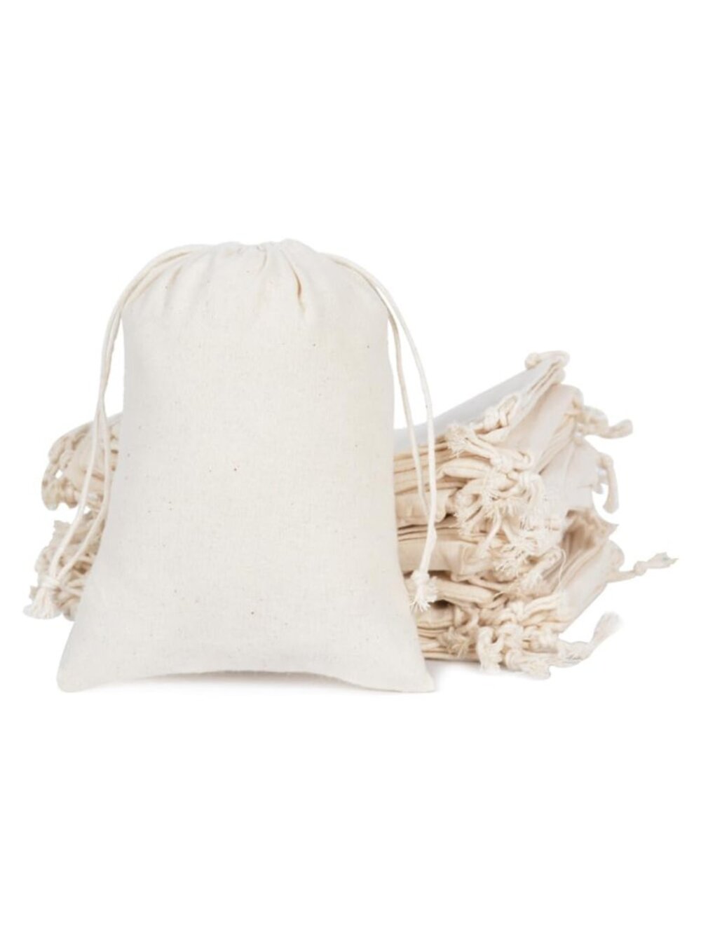50 Pc Cotton Muslin Drawstring Sachet Pouch Bags 5x7"